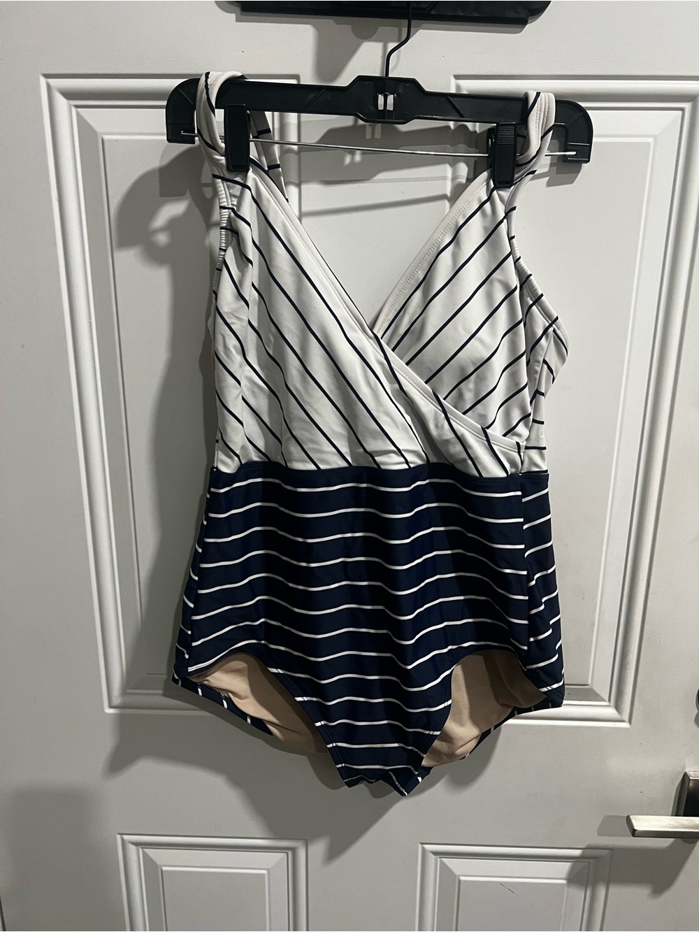 Kona Sol White and Navy Striped Girls Swim Bottoms